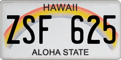 HI license plate ZSF625