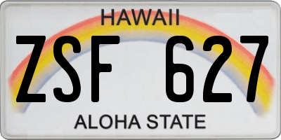 HI license plate ZSF627
