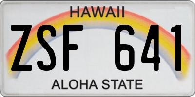 HI license plate ZSF641