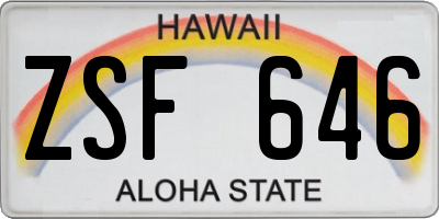 HI license plate ZSF646