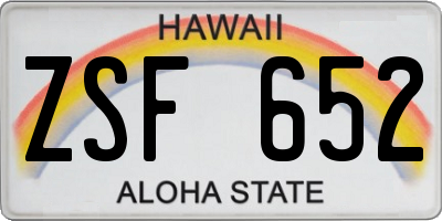 HI license plate ZSF652
