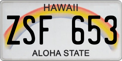 HI license plate ZSF653