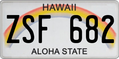 HI license plate ZSF682