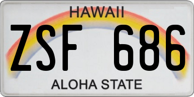 HI license plate ZSF686