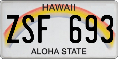 HI license plate ZSF693