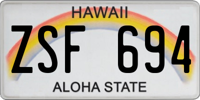 HI license plate ZSF694