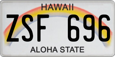 HI license plate ZSF696