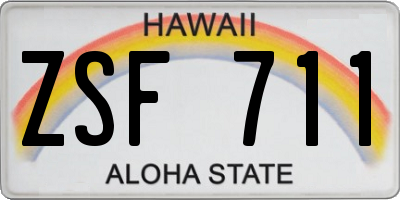 HI license plate ZSF711