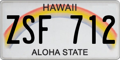 HI license plate ZSF712