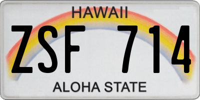 HI license plate ZSF714