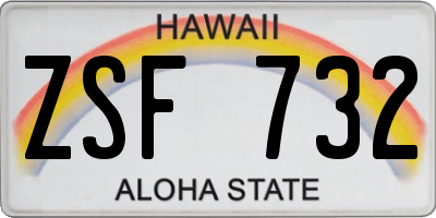 HI license plate ZSF732