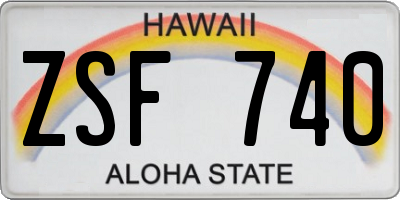 HI license plate ZSF740