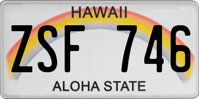 HI license plate ZSF746