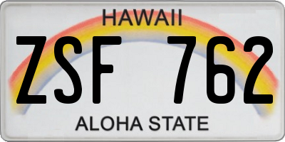 HI license plate ZSF762
