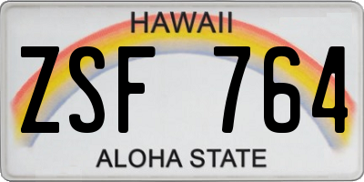 HI license plate ZSF764