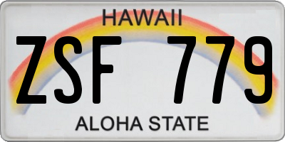 HI license plate ZSF779
