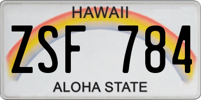 HI license plate ZSF784