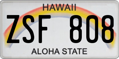 HI license plate ZSF808
