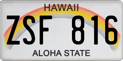 HI license plate ZSF816