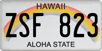 HI license plate ZSF823