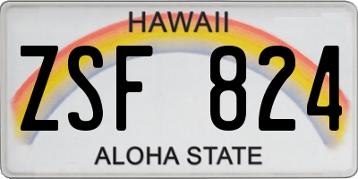 HI license plate ZSF824