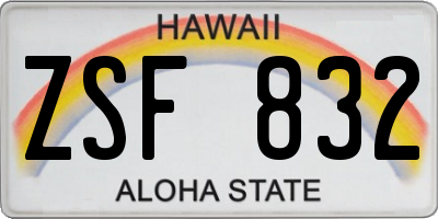 HI license plate ZSF832
