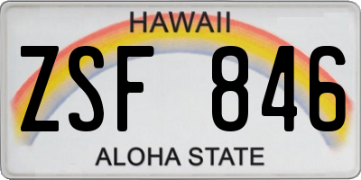 HI license plate ZSF846