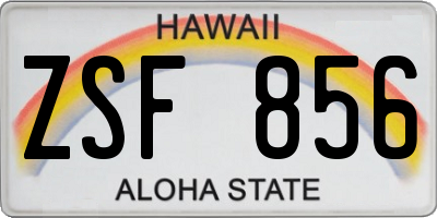 HI license plate ZSF856