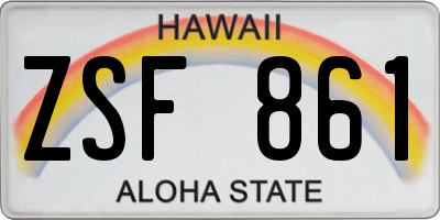 HI license plate ZSF861