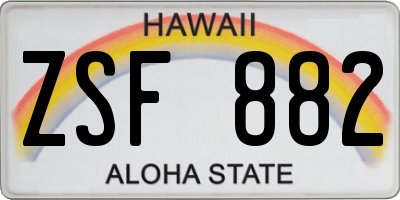 HI license plate ZSF882