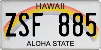 HI license plate ZSF885