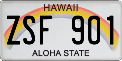 HI license plate ZSF901