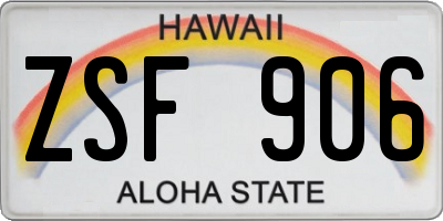 HI license plate ZSF906