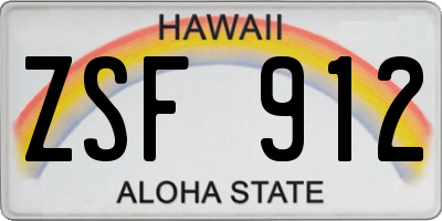 HI license plate ZSF912