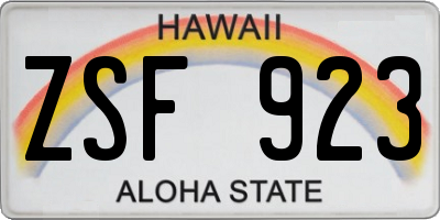 HI license plate ZSF923