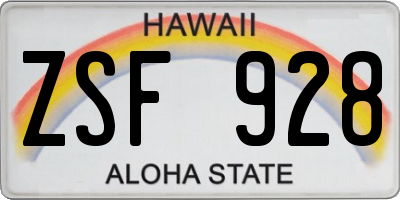 HI license plate ZSF928