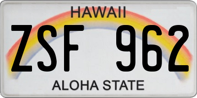 HI license plate ZSF962