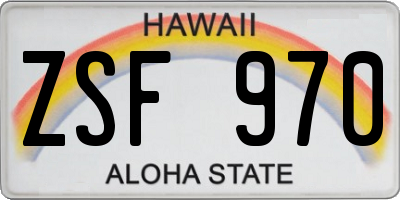 HI license plate ZSF970
