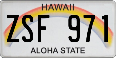 HI license plate ZSF971