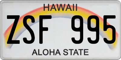 HI license plate ZSF995