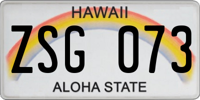 HI license plate ZSG073