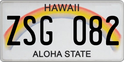 HI license plate ZSG082