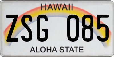 HI license plate ZSG085