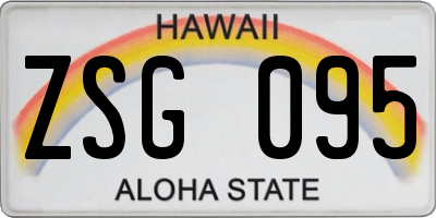 HI license plate ZSG095