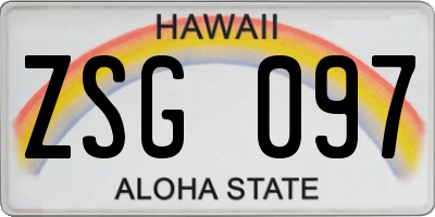 HI license plate ZSG097