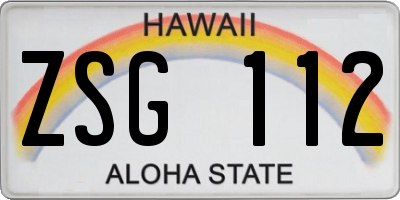 HI license plate ZSG112