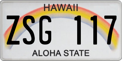 HI license plate ZSG117