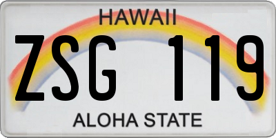 HI license plate ZSG119