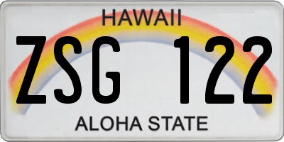 HI license plate ZSG122