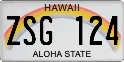 HI license plate ZSG124